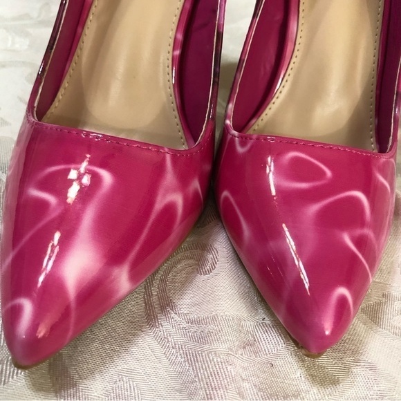 Kayleen by Los Angeles Pink Multi Man Made Patent High Heel Pumps size 9 - Picture 12 of 14